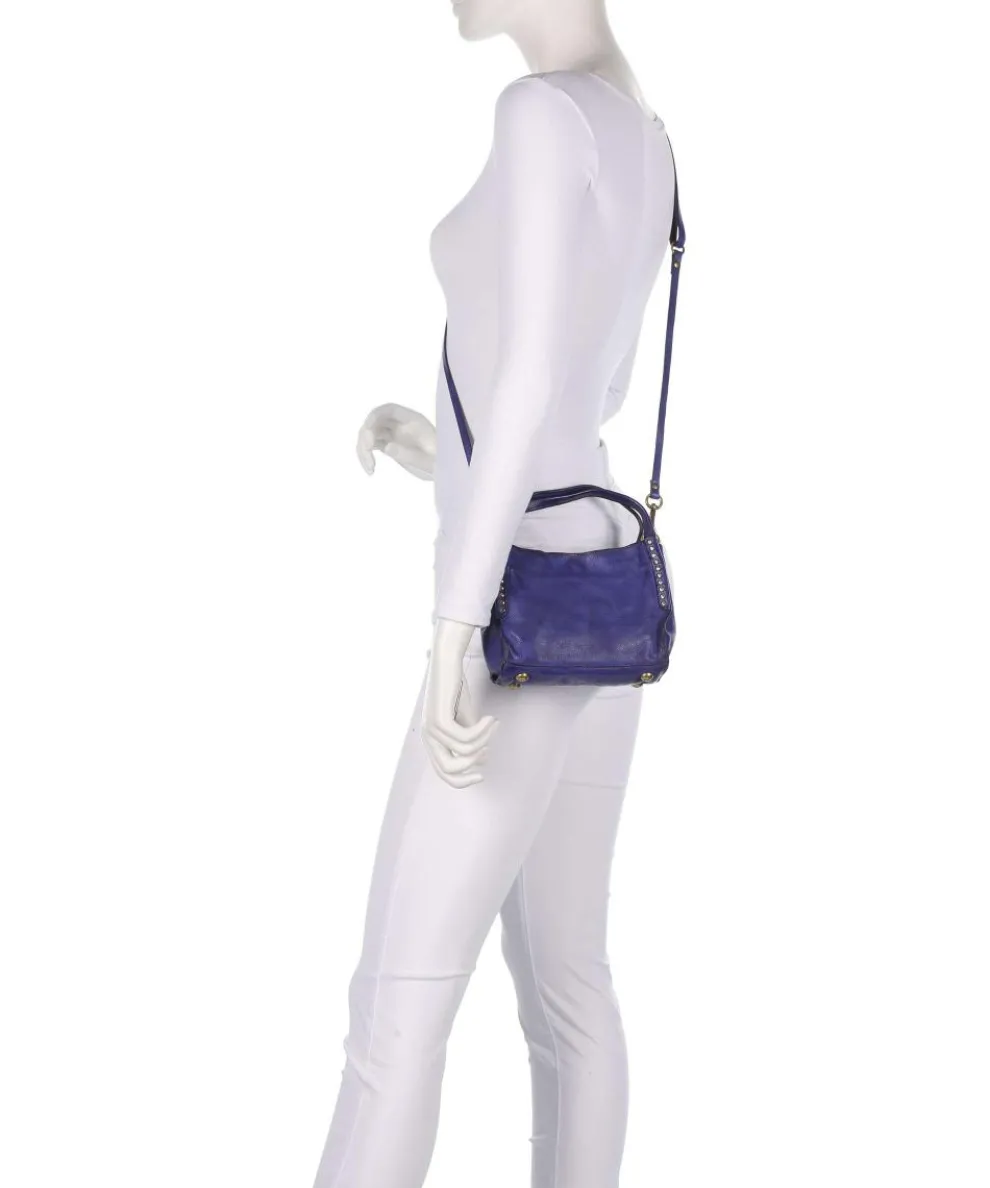 Crossbody bag fine grain cow leather dark blue