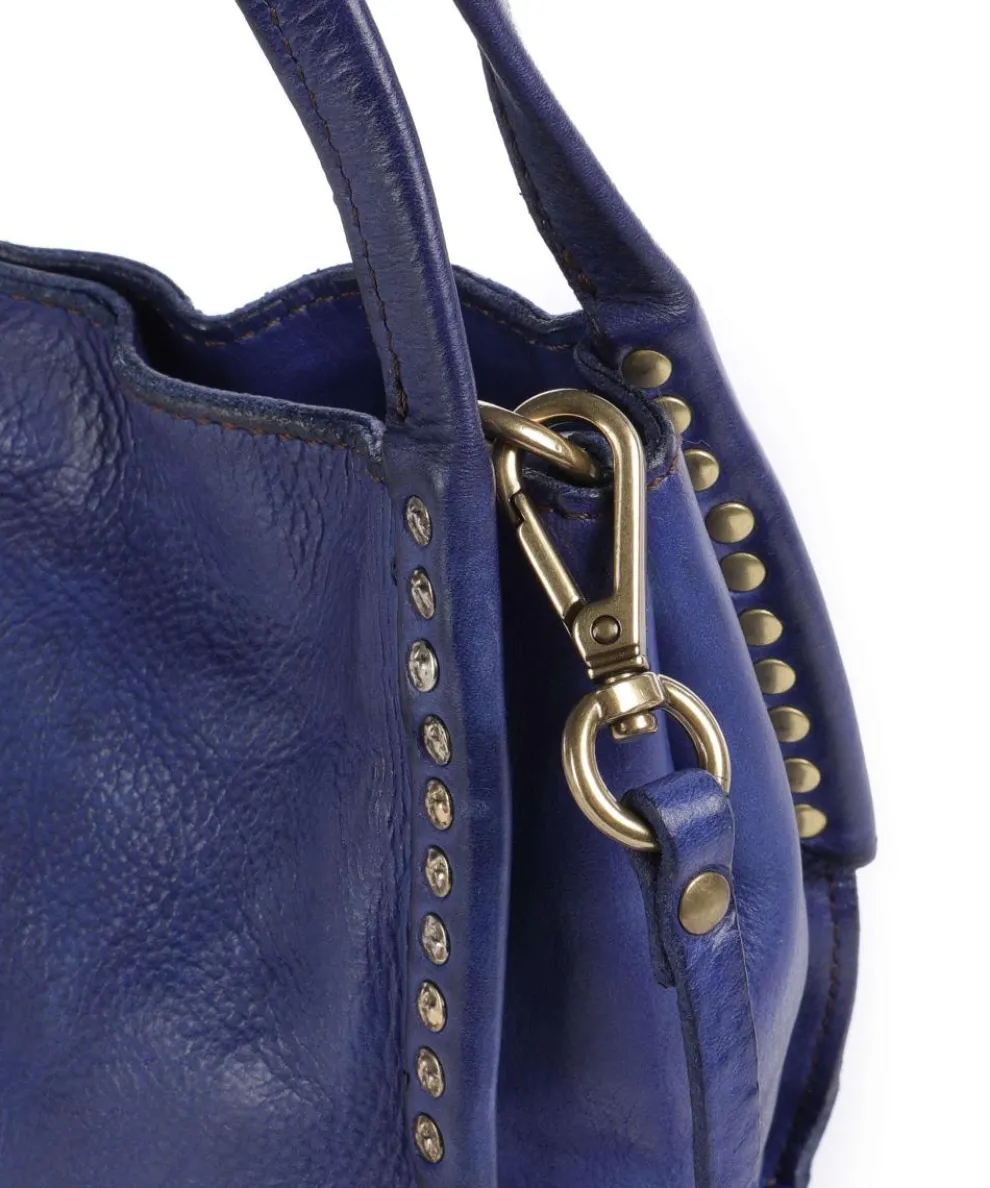 Crossbody bag fine grain cow leather dark blue