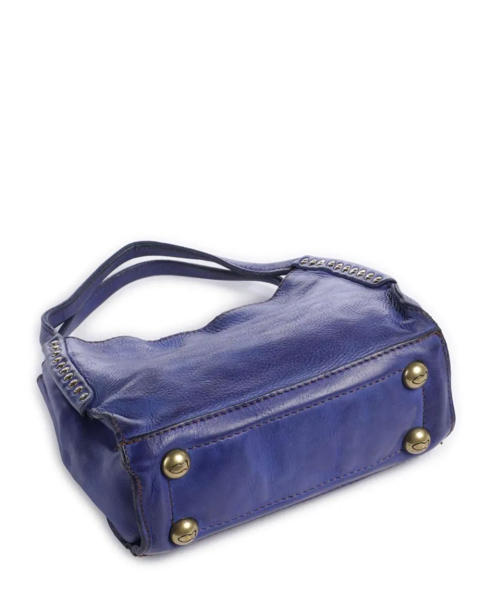 Crossbody bag fine grain cow leather dark blue