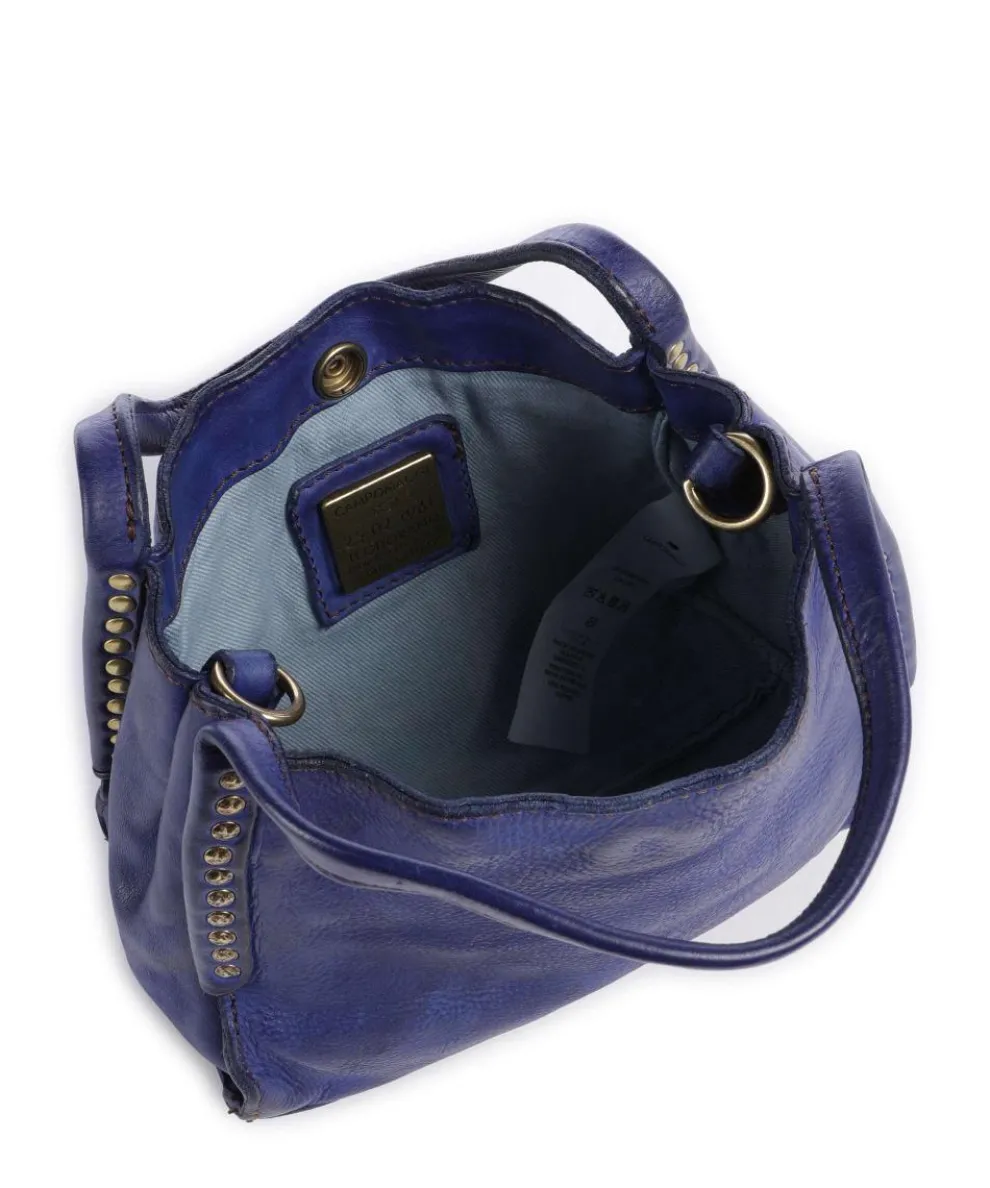 Crossbody bag fine grain cow leather dark blue