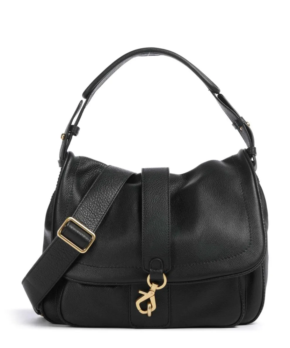 Dalia Star Saddle Hobo bag grained cow leather black