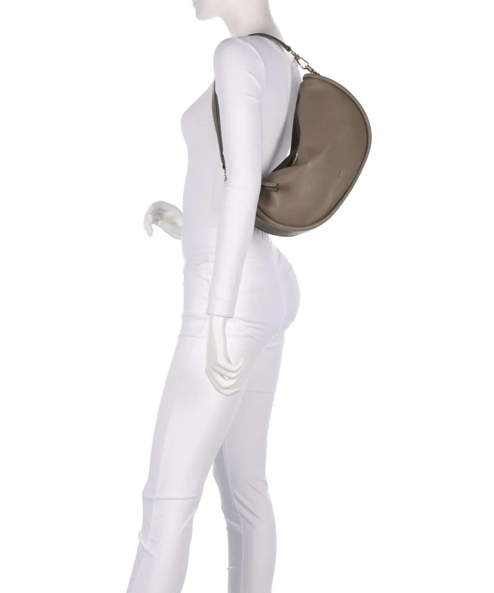 Dalia Willow Hobo bag grained leather taupe