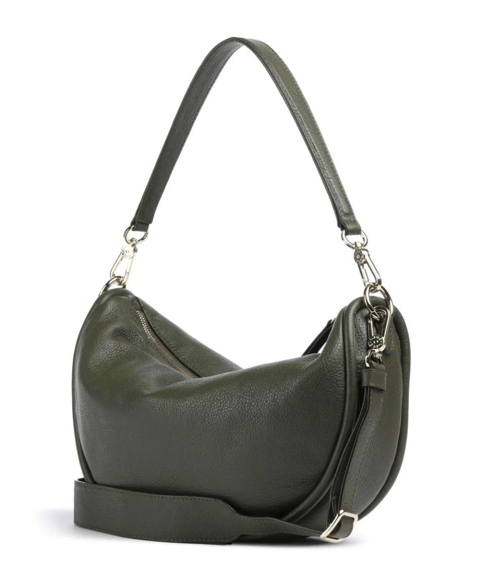 Dalia Willow Hobo bag grained leather khaki