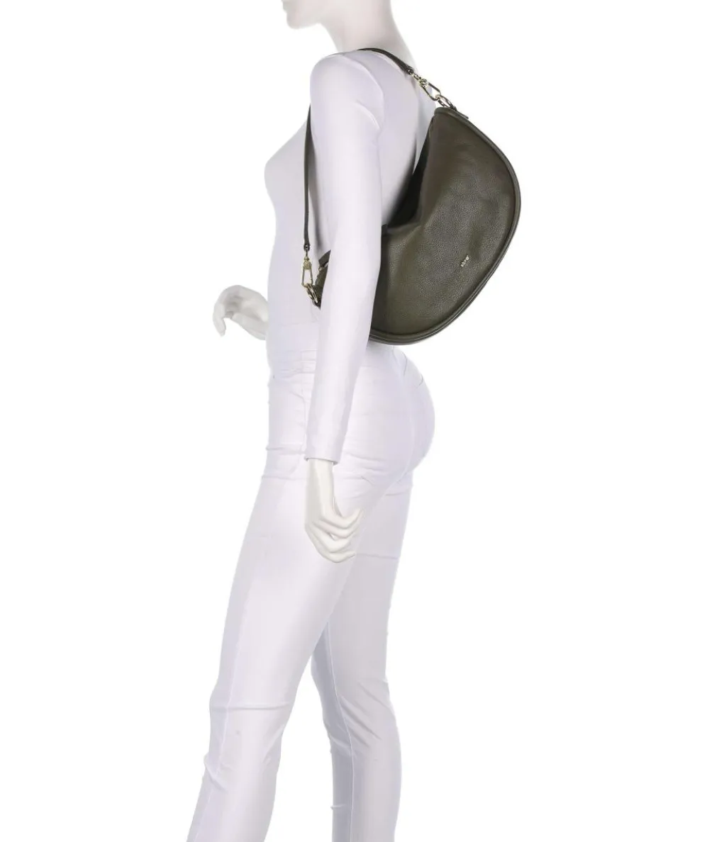 Dalia Willow Hobo bag grained leather khaki