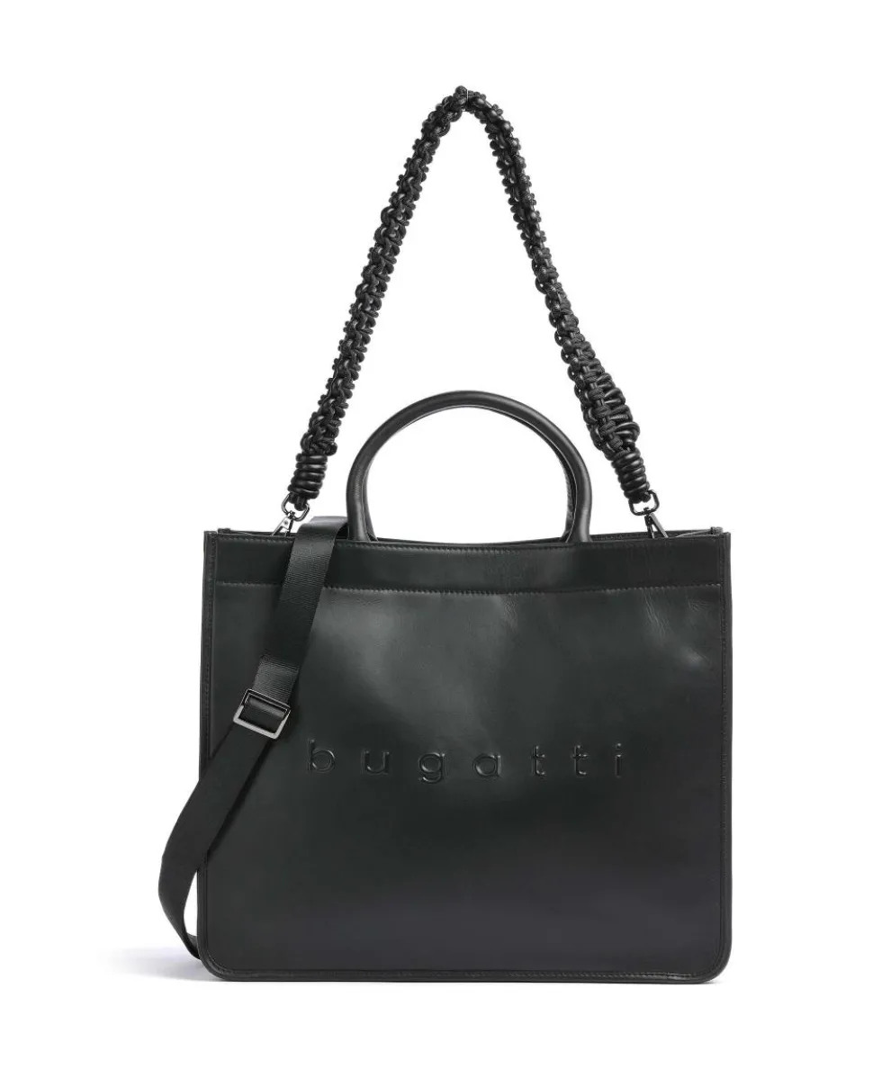 Daphne Handbag 14″ fine grain leather black