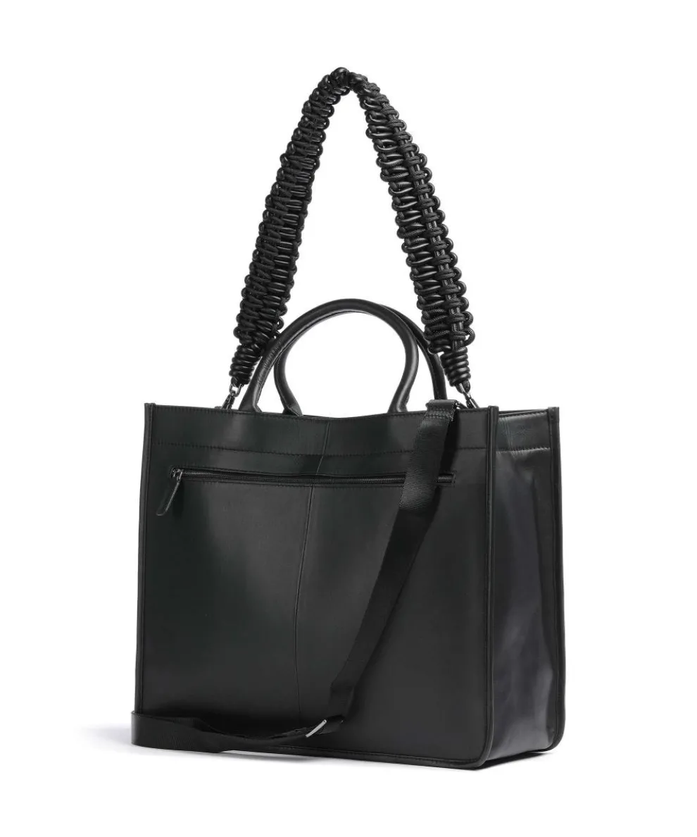 Daphne Handbag 14″ fine grain leather black