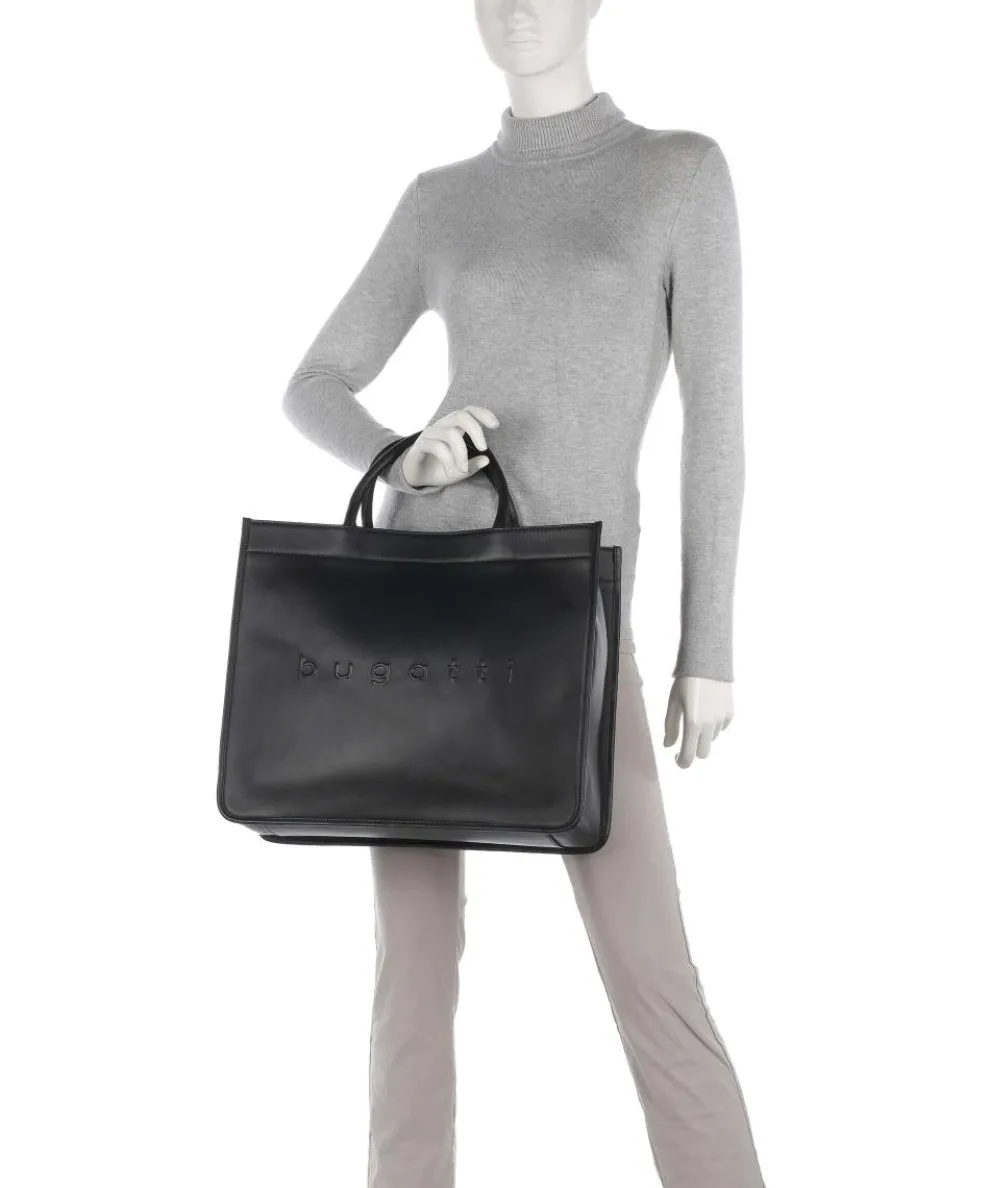 Daphne Handbag 14″ fine grain leather black