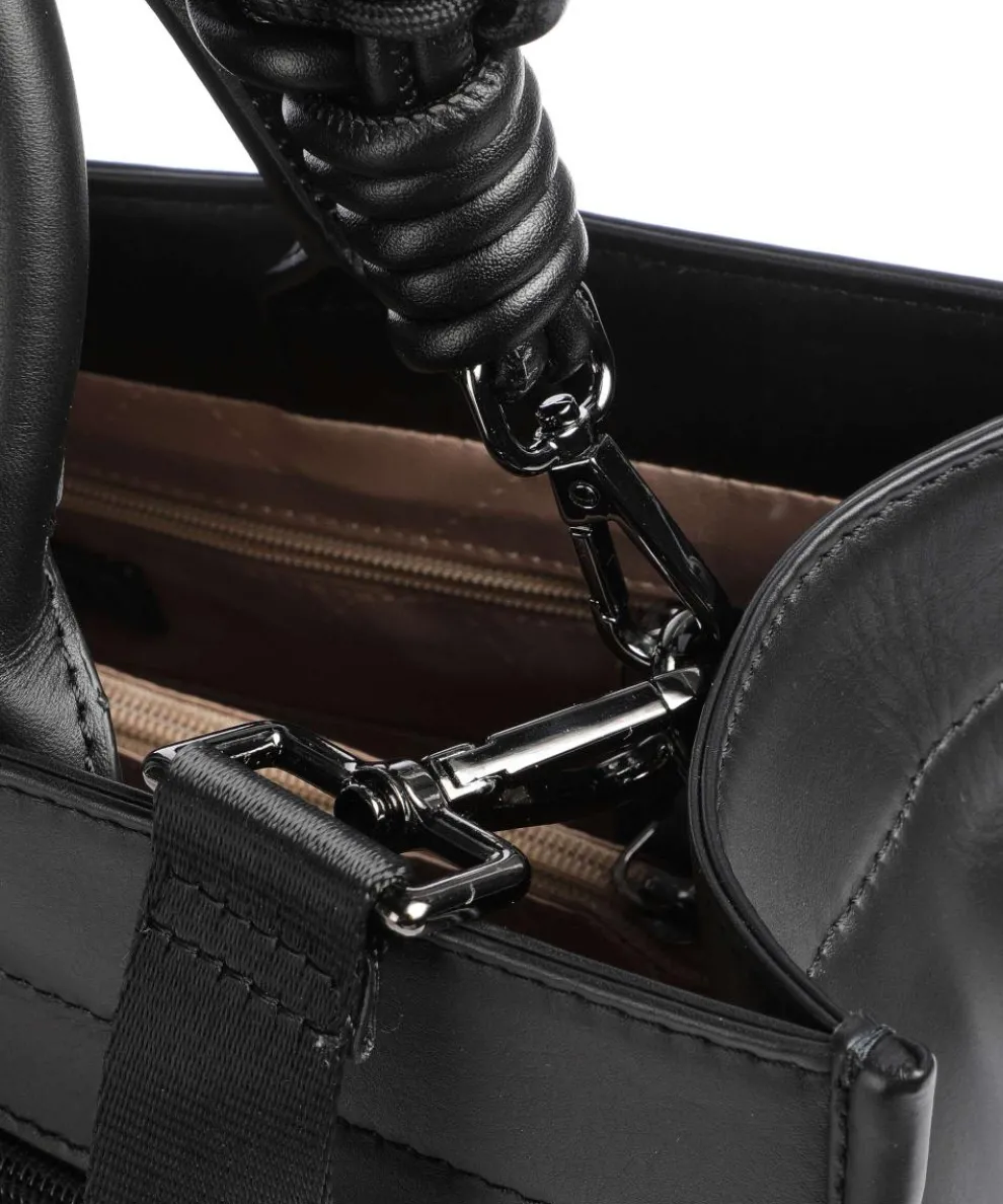 Daphne Handbag 14″ fine grain leather black