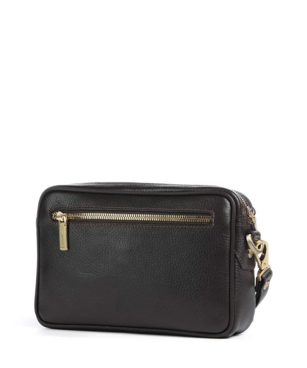 Wristlet grained calfskin dark brown