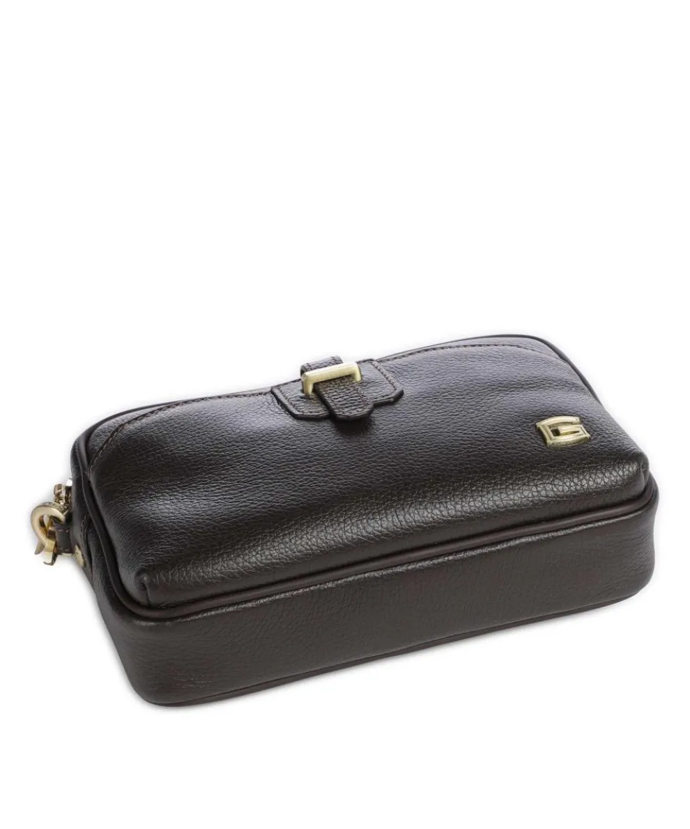 Wristlet grained calfskin dark brown