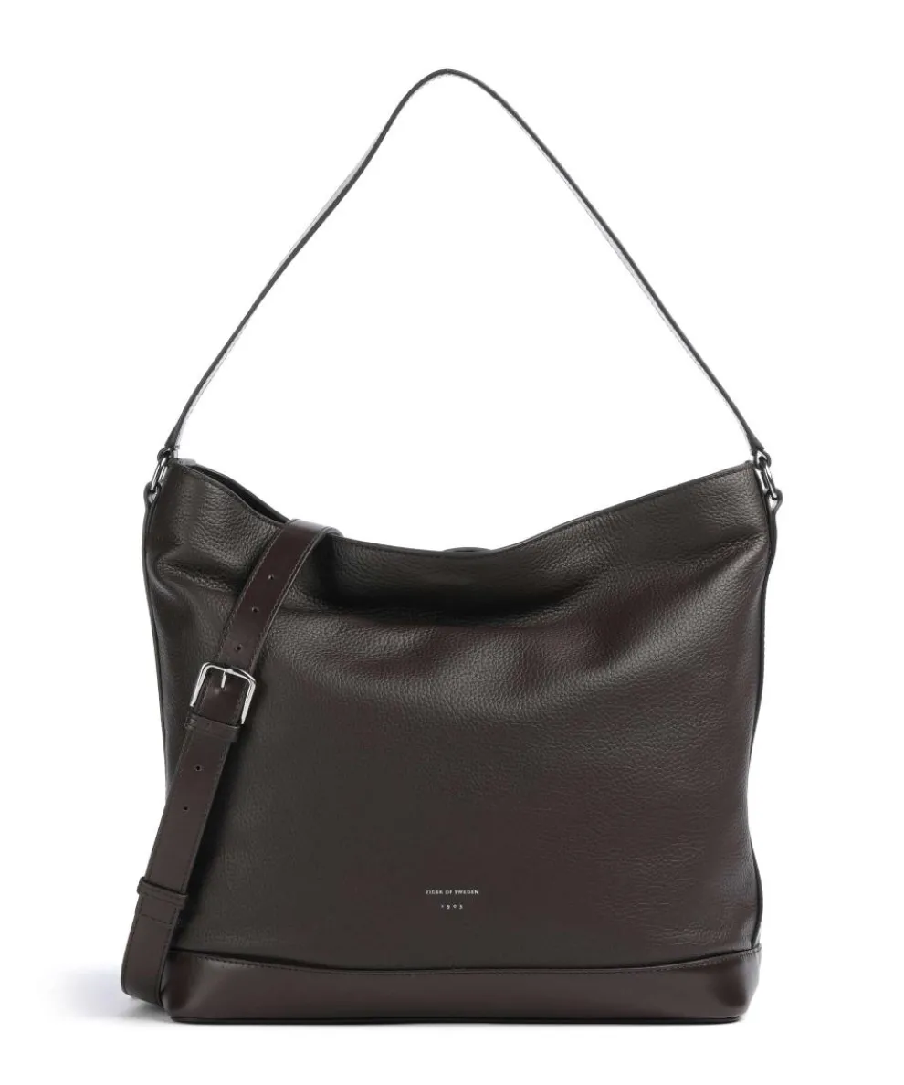 Foru Hobo bag grained cow leather dark brown