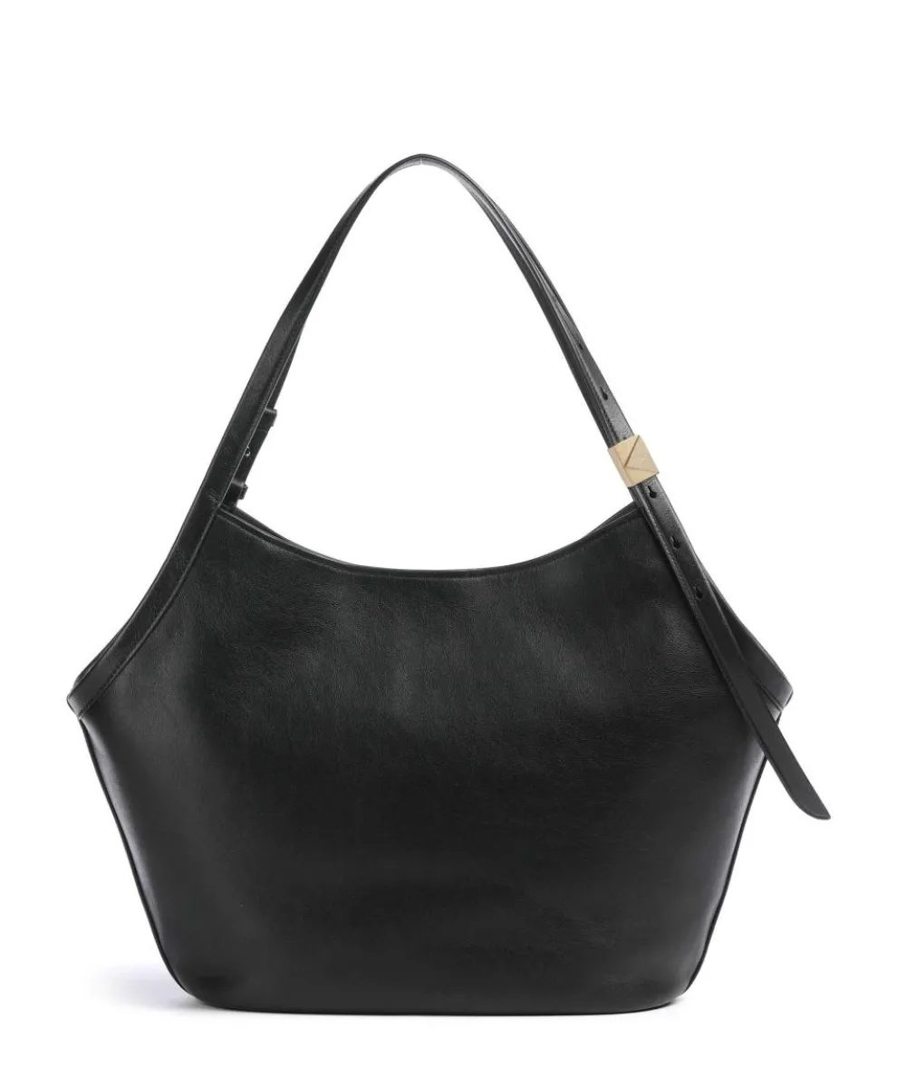 Deco Hobo bag fine grain leather black
