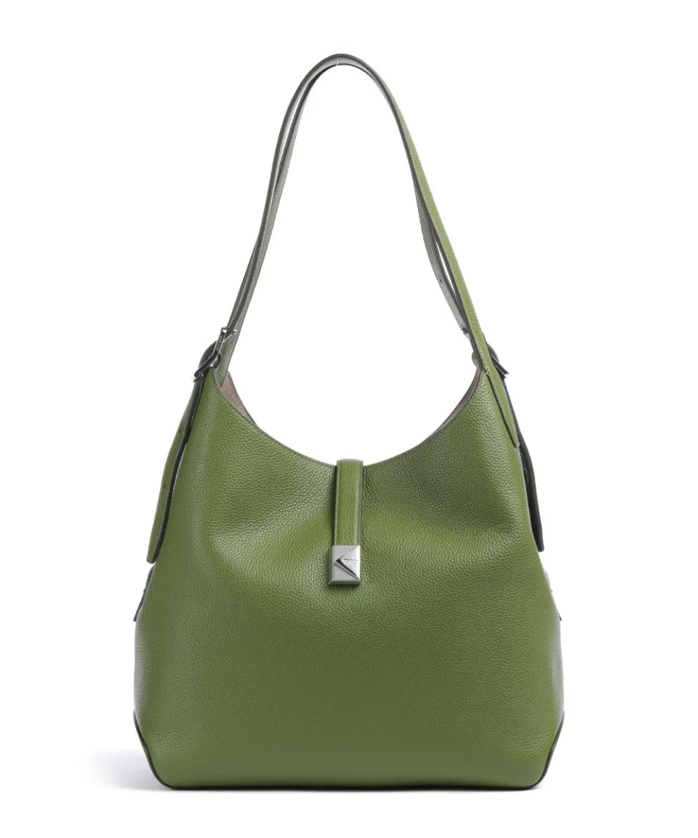 Deco Hobo bag grained cow leather khaki
