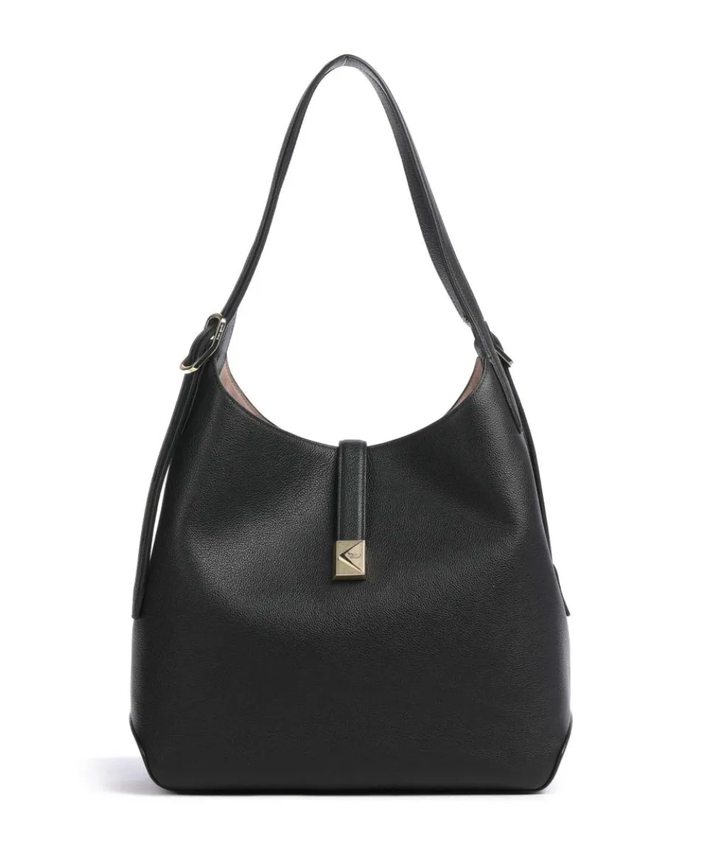 Deco Hobo bag grained cow leather black
