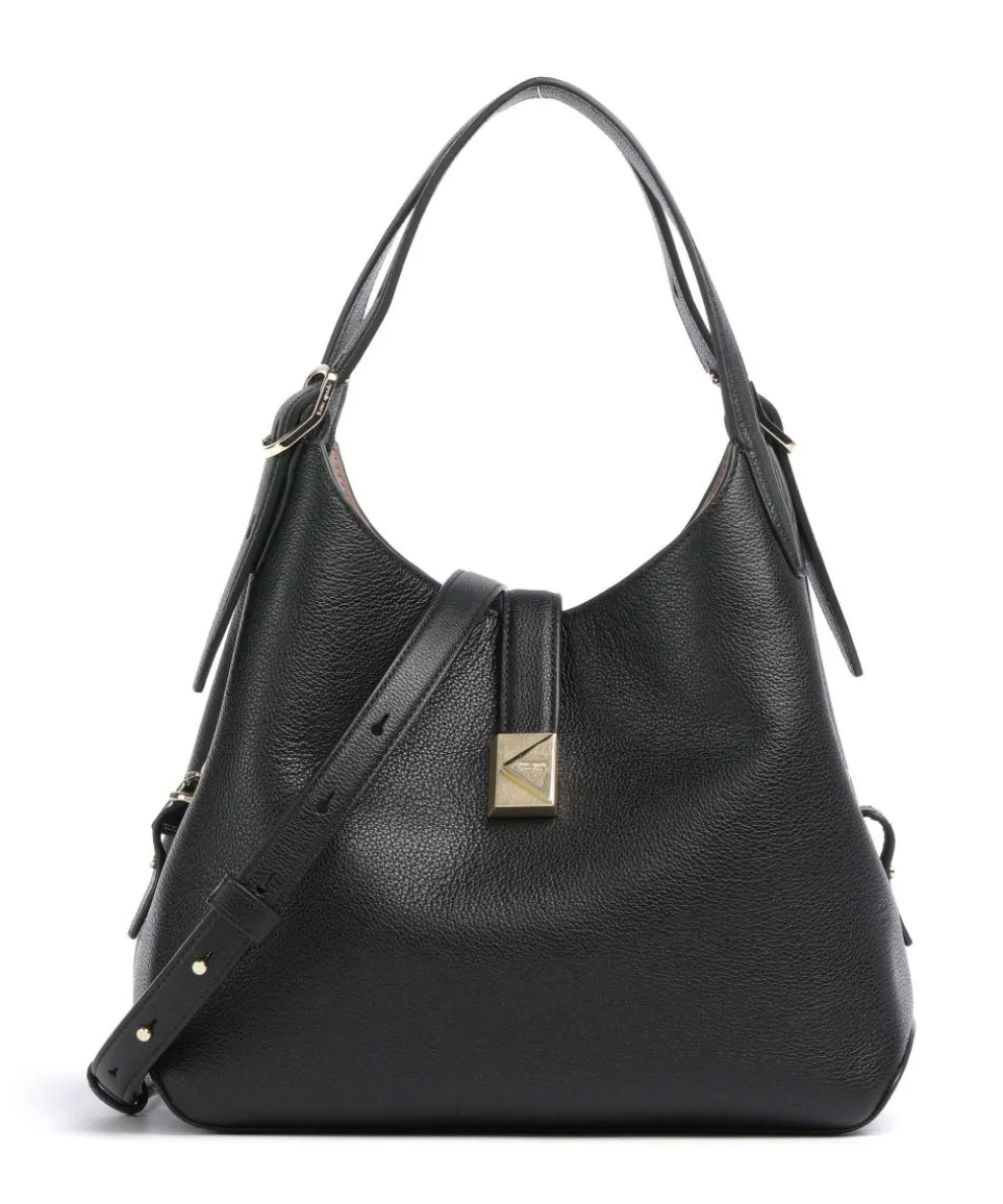 Deco Hobo bag grained cow leather black