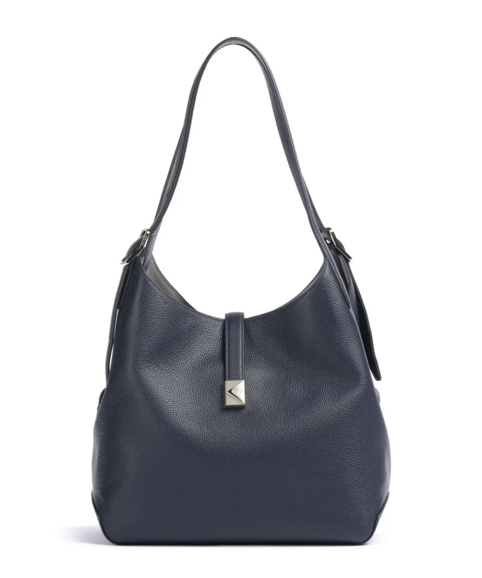 Deco Hobo bag grained cow leather navy