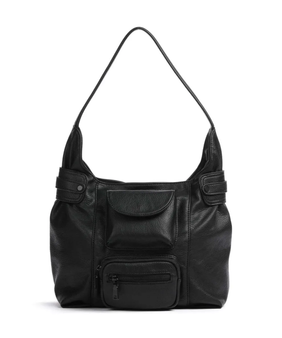 Deep Dark Hobo bag imitation leather black