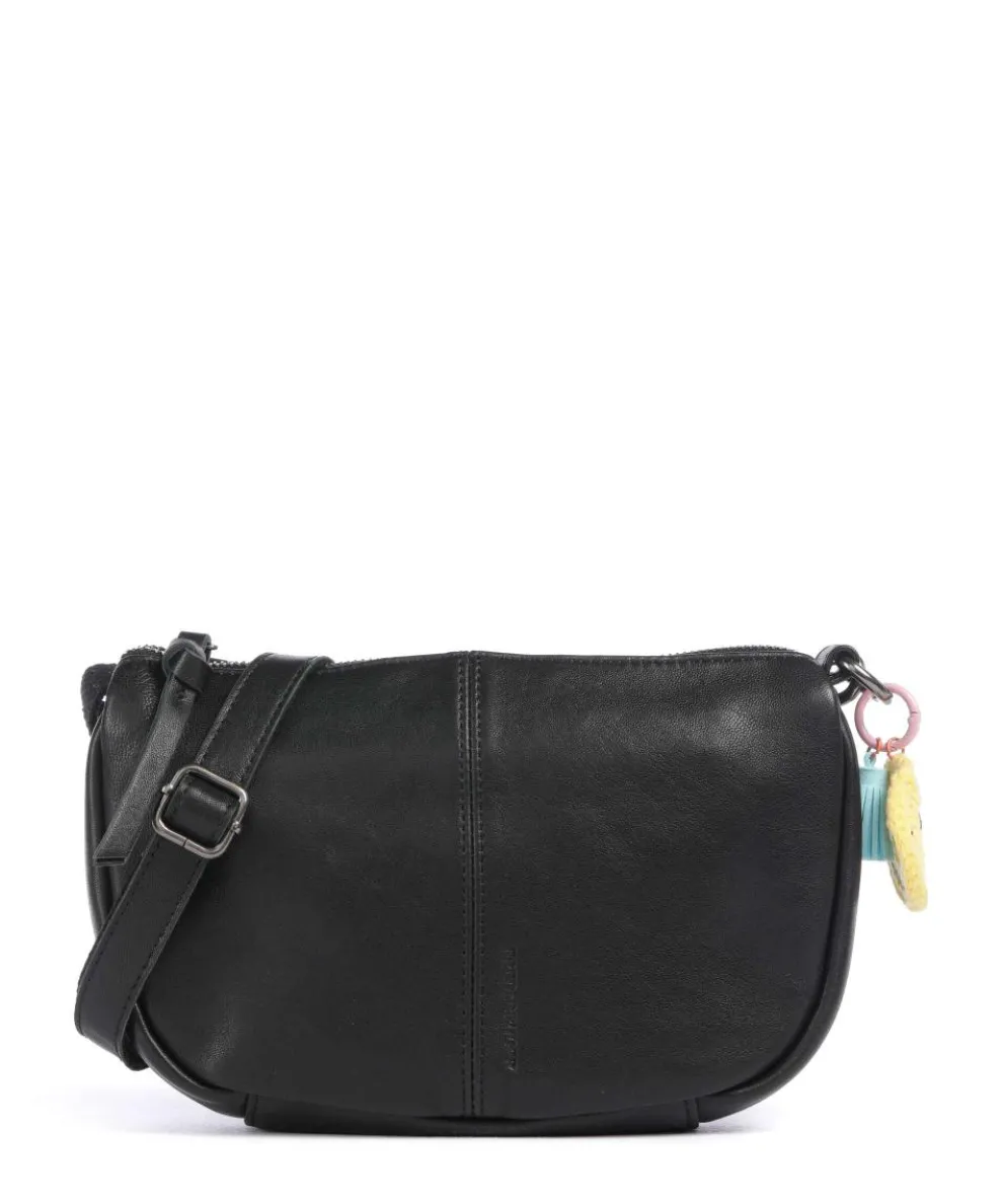 Take A Smile Crossbody bag sheepskin leather black
