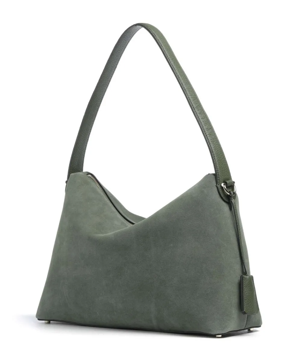 Delia M Hobo bag brushed leather dark green