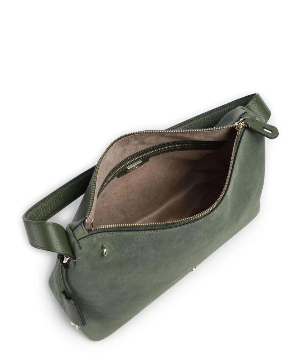 Delia M Hobo bag brushed leather dark green