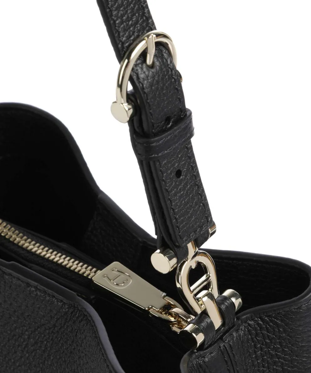 Delia S Bucket bag grained cow leather black