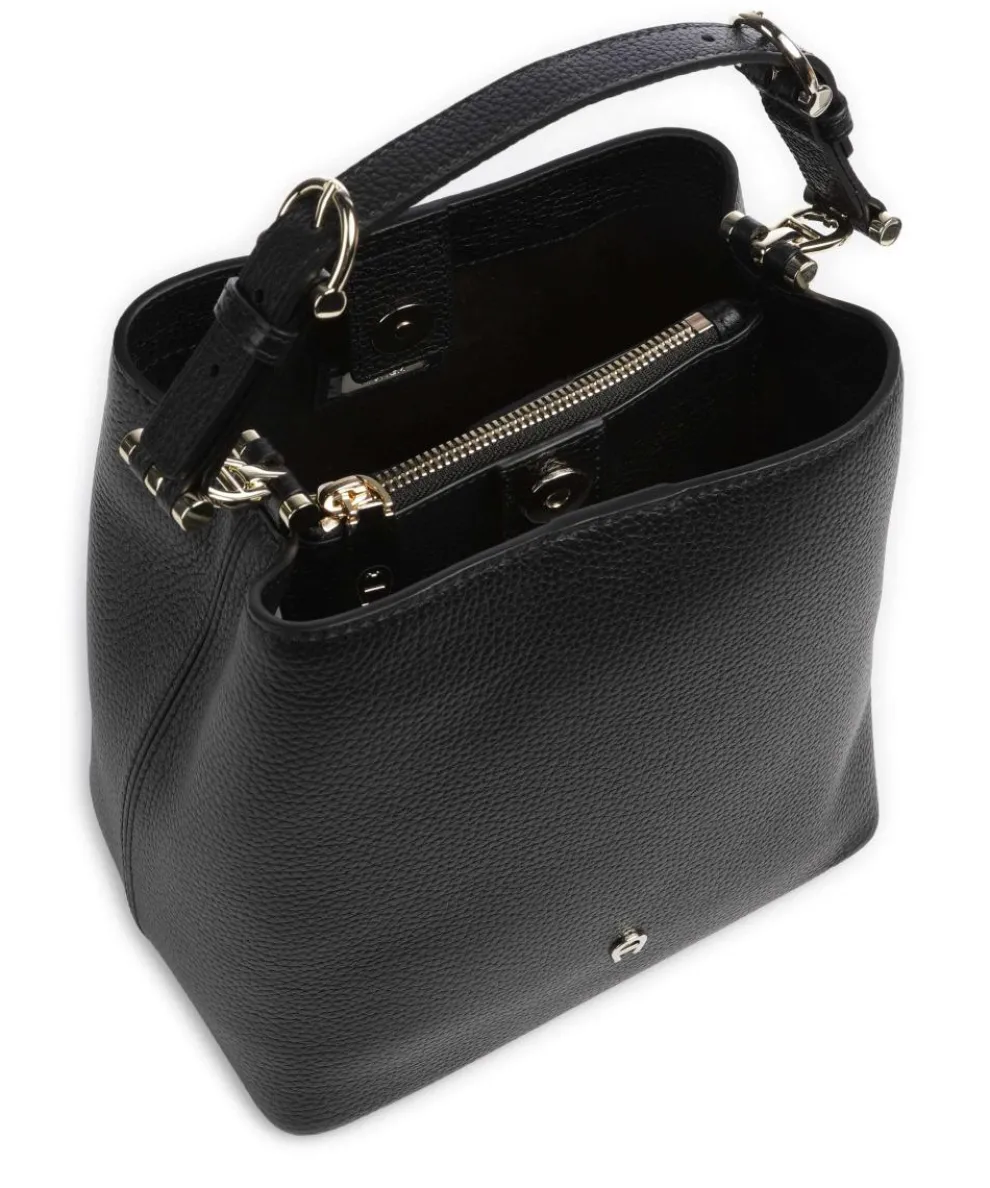 Delia S Bucket bag grained cow leather black