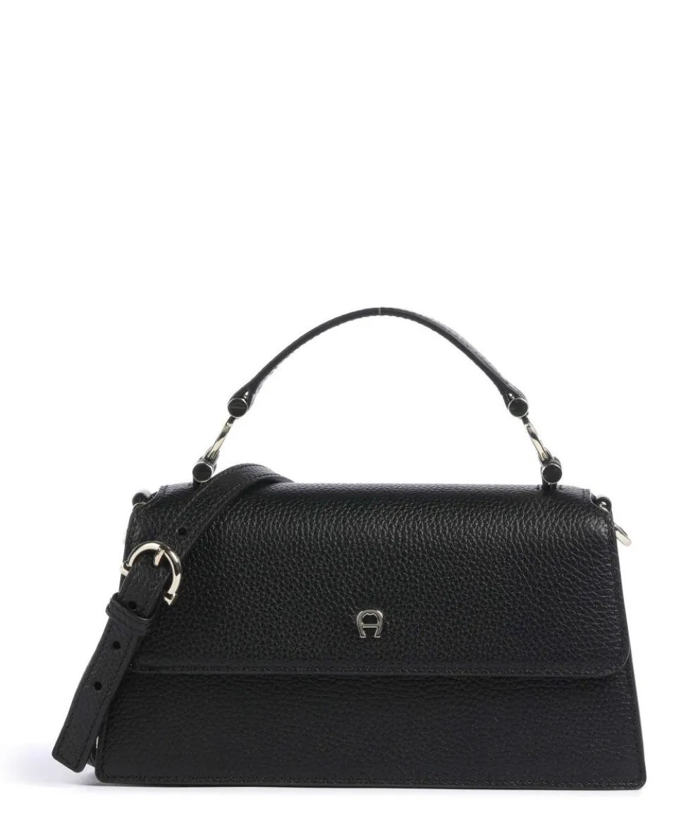 Delia S Crossbody bag grained cow leather black