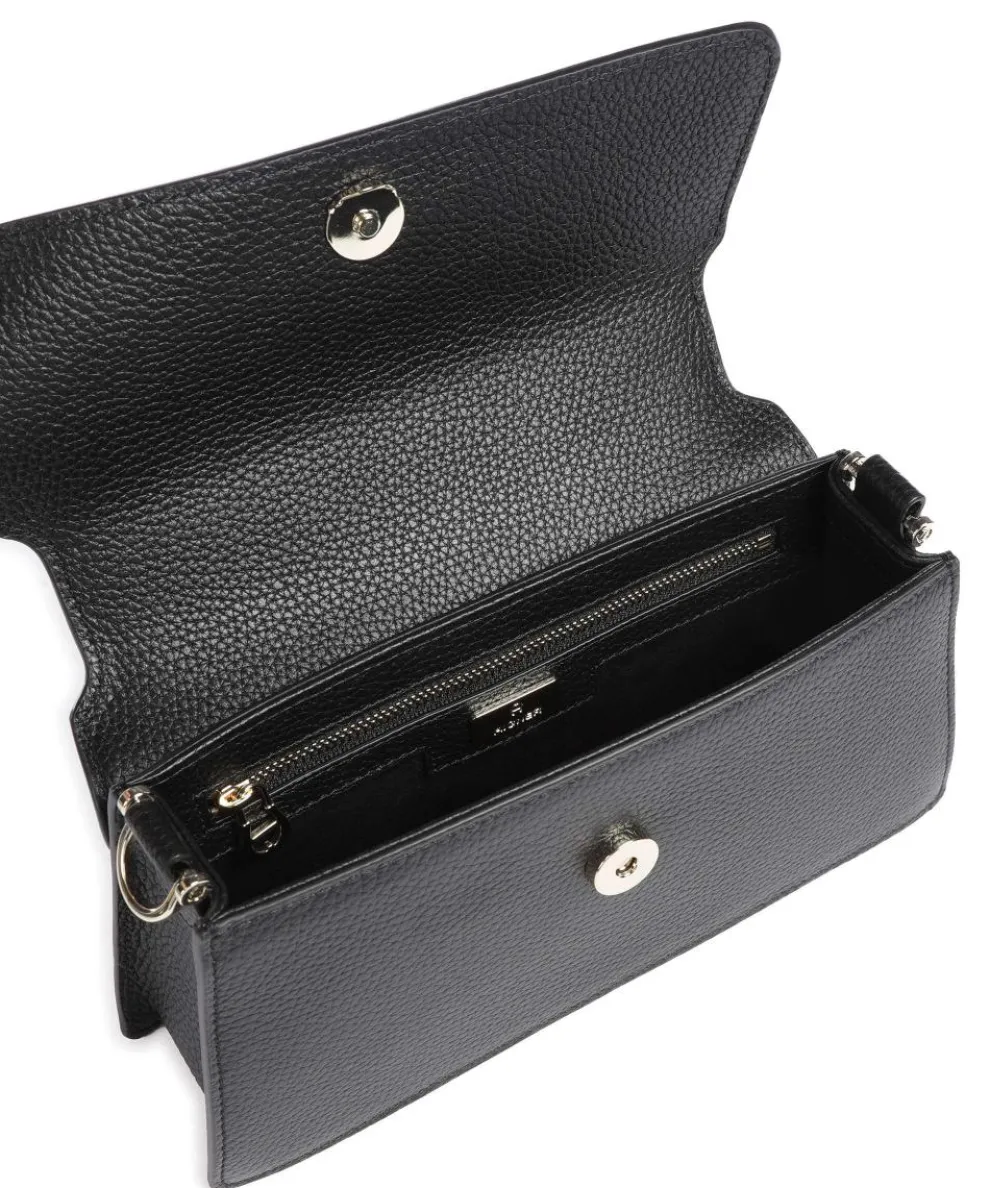 Delia S Crossbody bag grained cow leather black