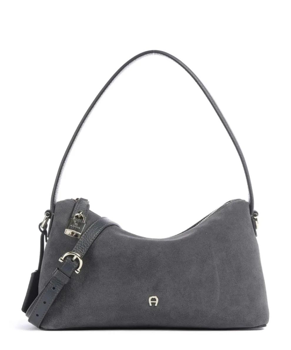 Delia S Shoulder bag brushed leather dark grey