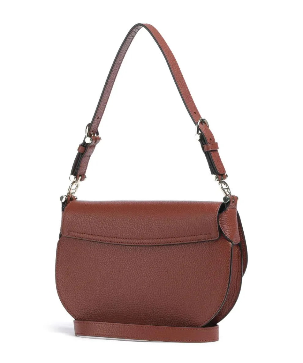 Delia S Shoulder bag grained cow leather brown
