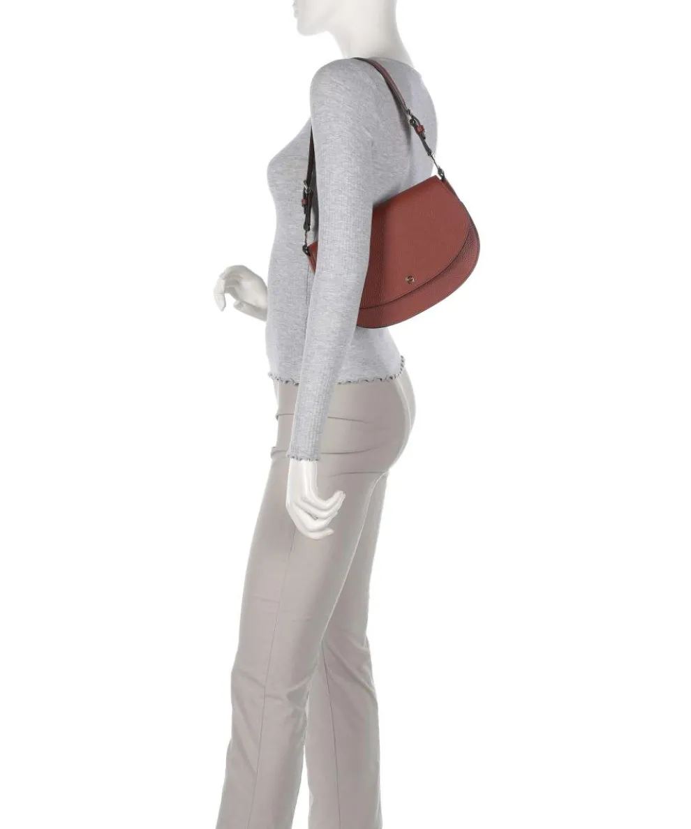 Delia S Shoulder bag grained cow leather brown