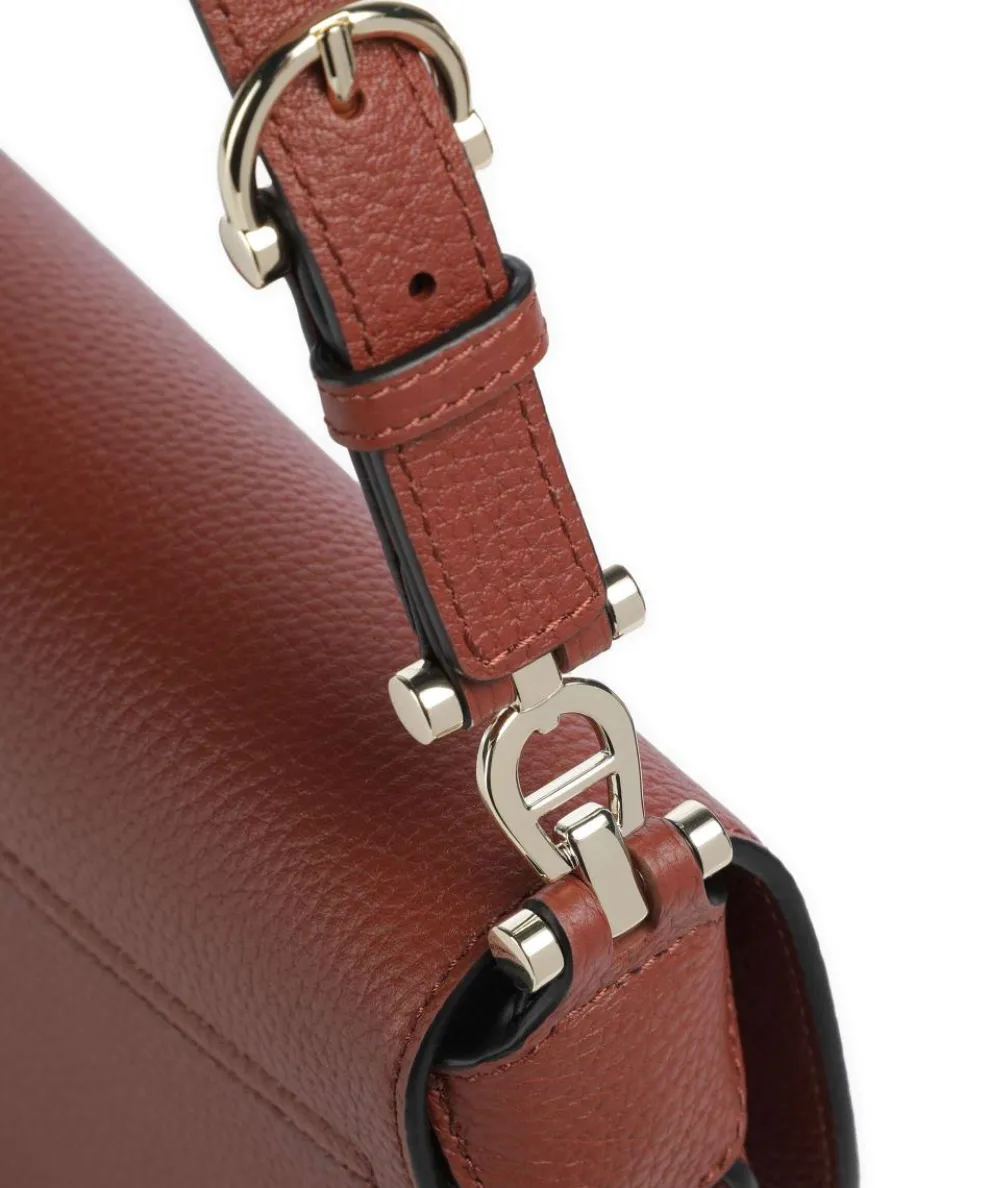 Delia S Shoulder bag grained cow leather brown