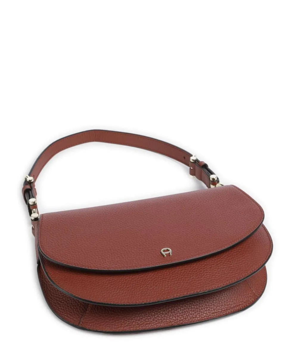 Delia S Shoulder bag grained cow leather brown