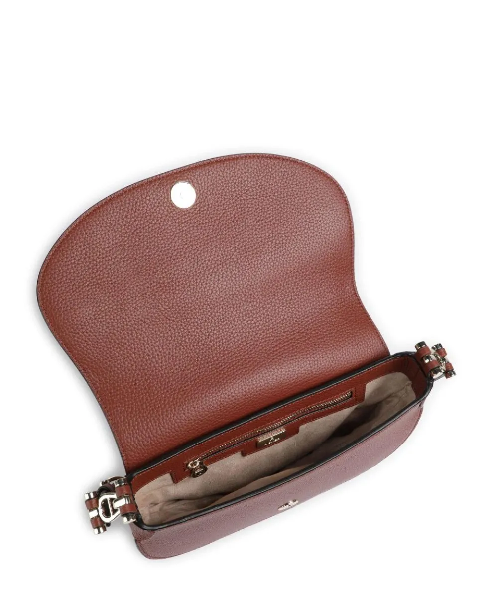Delia S Shoulder bag grained cow leather brown