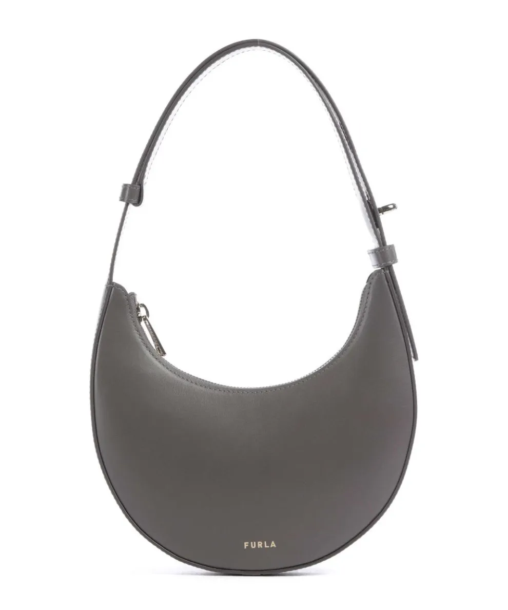 Delizia Mini Shoulder bag fine grain leather dark grey