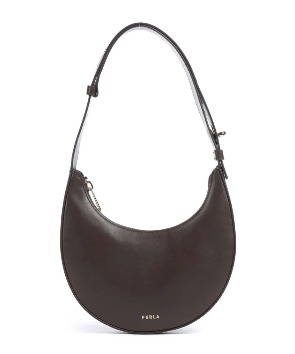 Delizia Mini Shoulder bag fine grain leather dark brown
