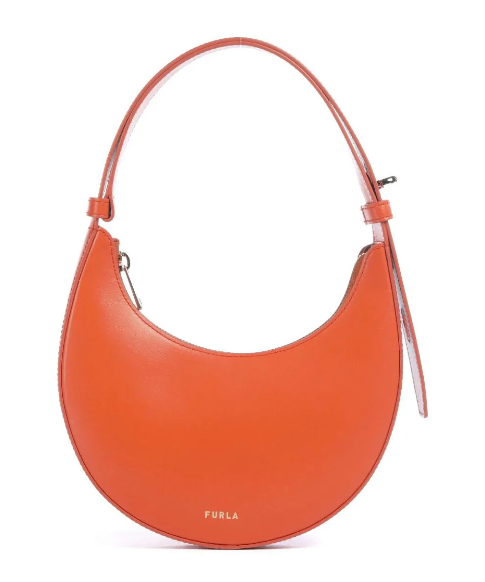 Delizia Mini Shoulder bag fine grain leather orange