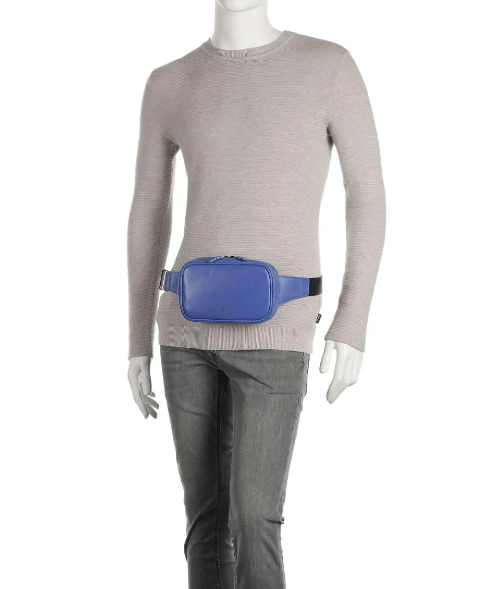 Devon Fanny pack fine grain leather blue