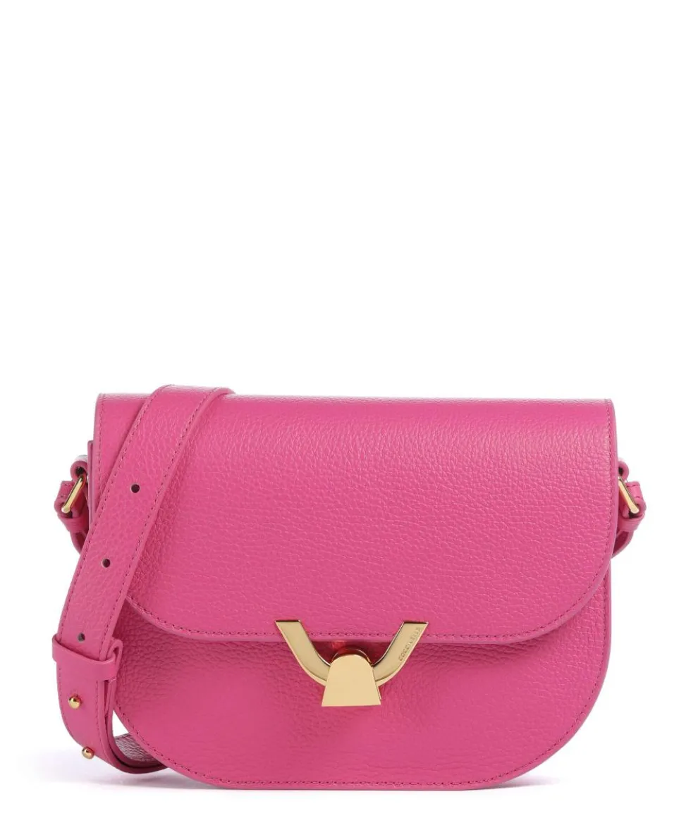 Dew Crossbody bag grained leather fuchsia