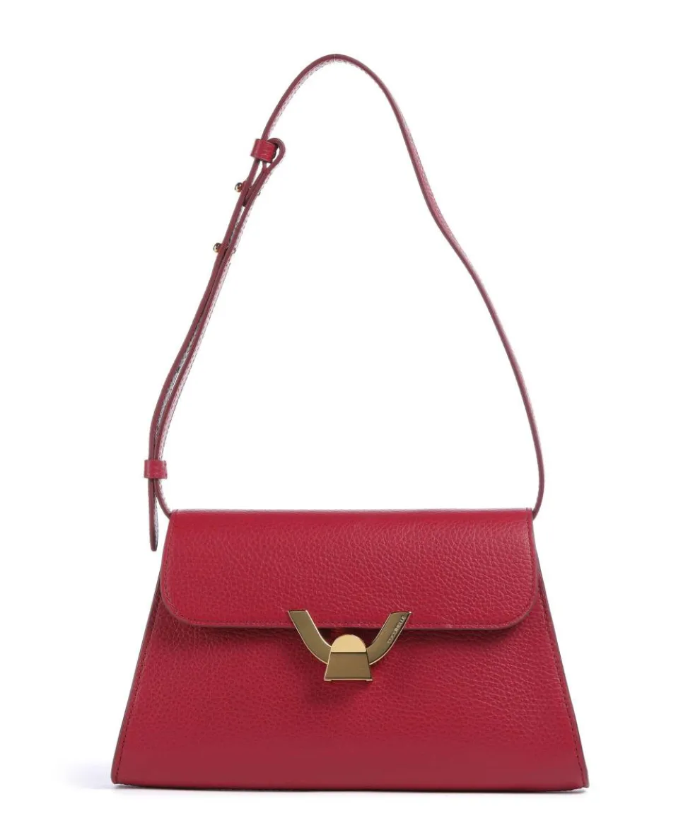Dew Shoulder bag grained cow leather red