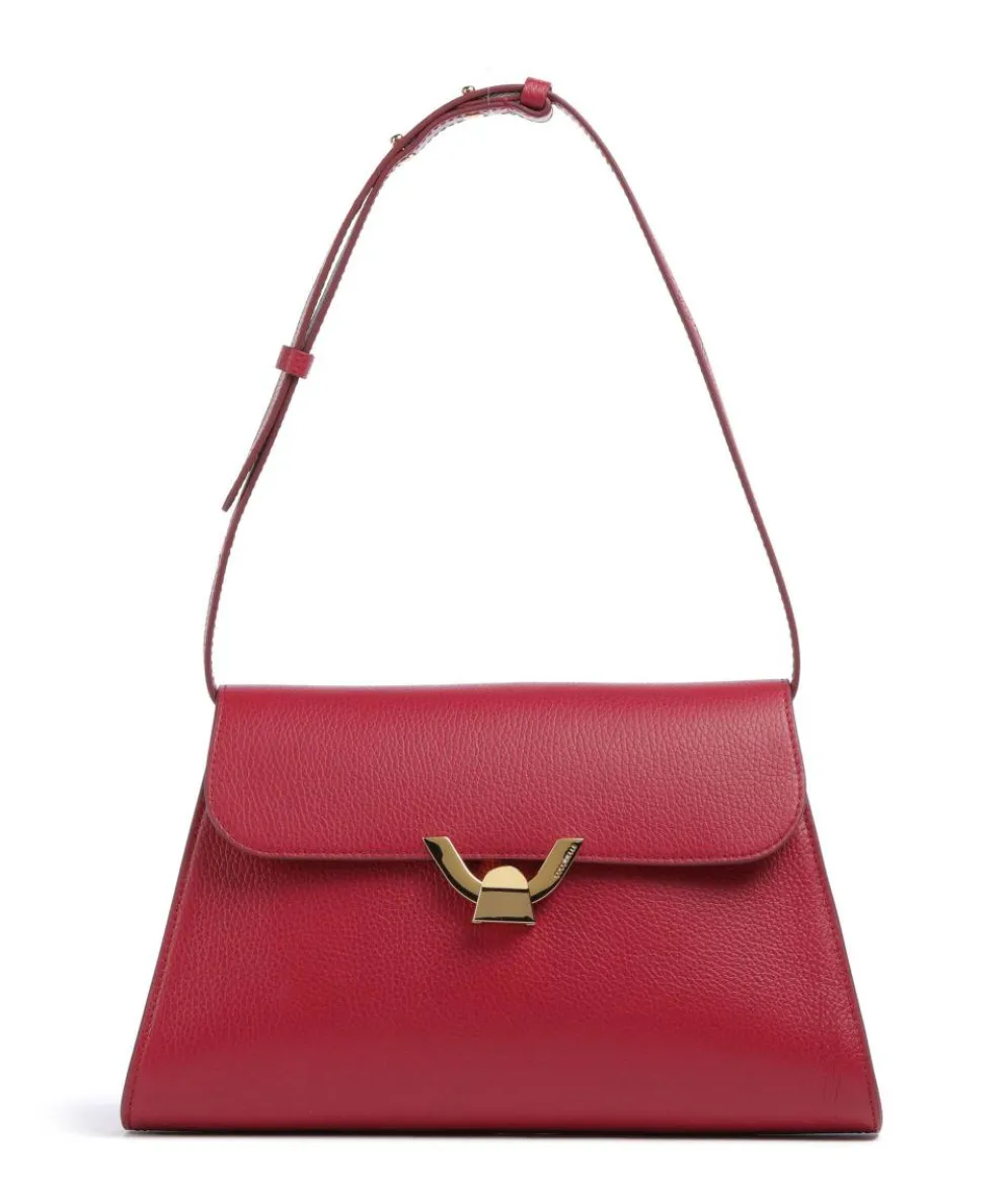 Dew Shoulder bag grained leather red