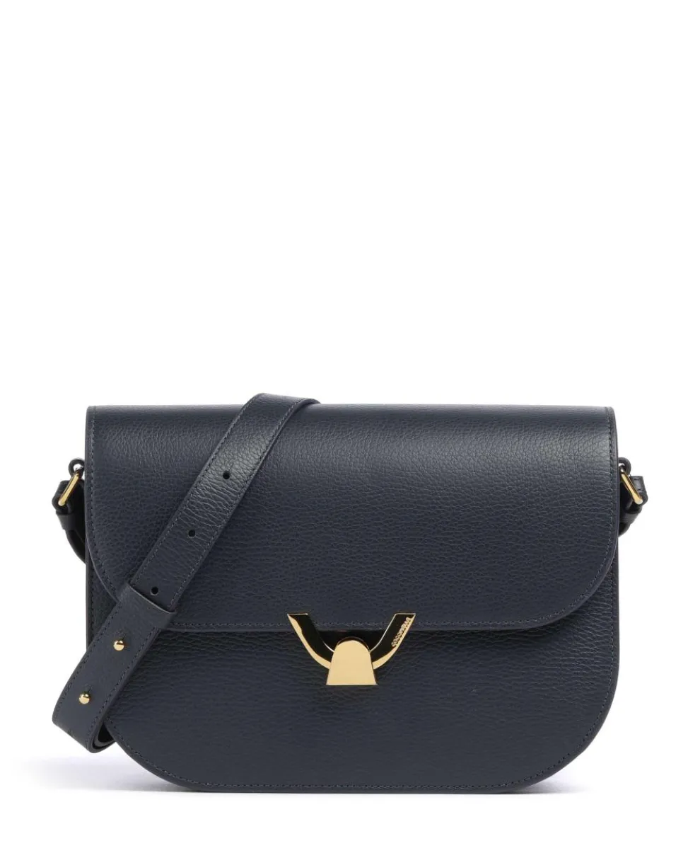 Dew Shoulder bag grained leather navy