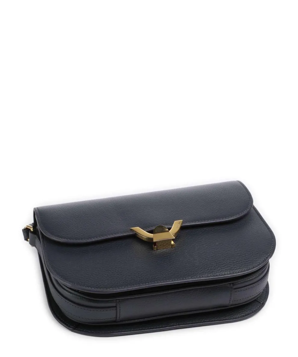 Dew Shoulder bag grained leather navy