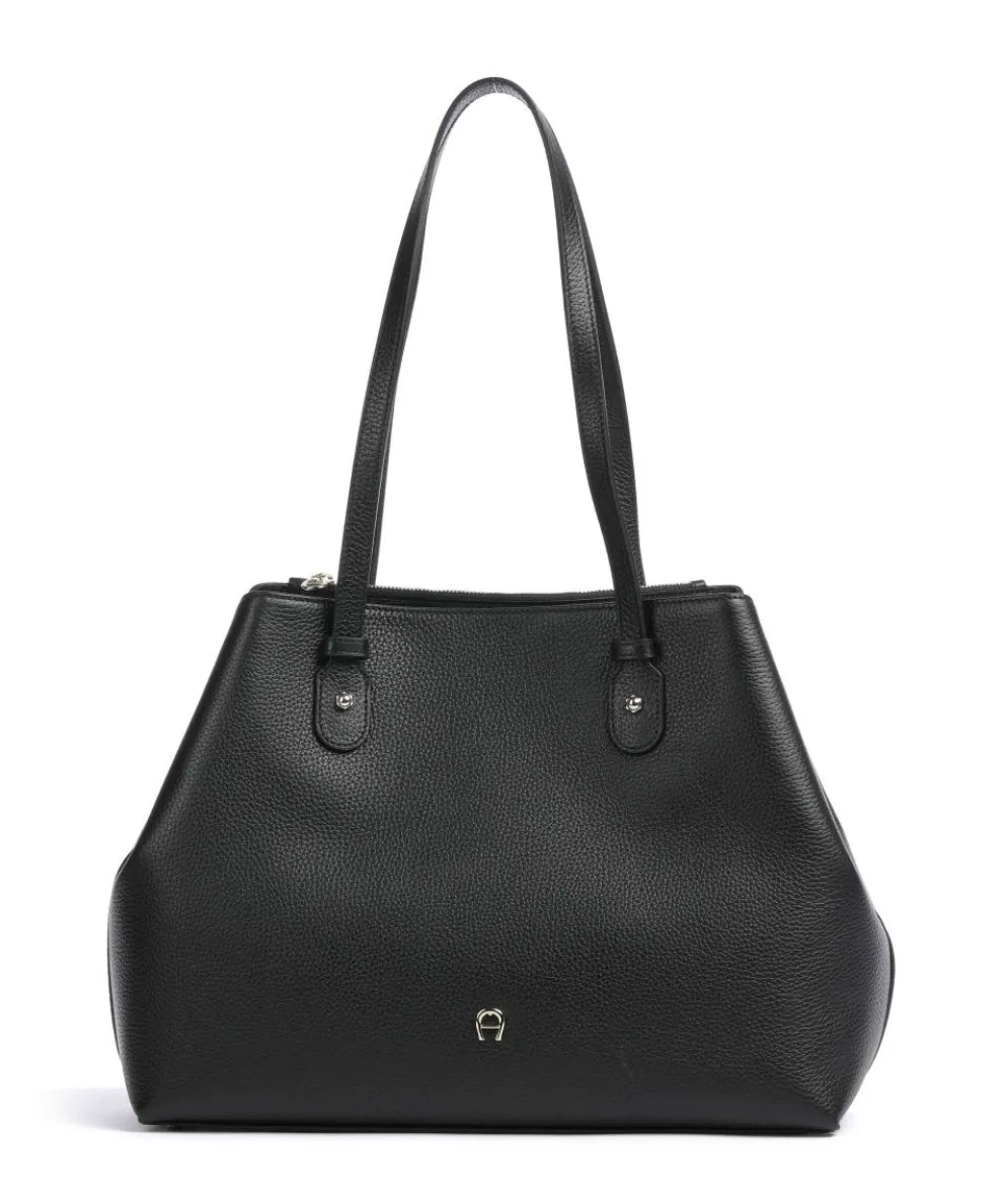 Diadora L Tote bag grained cow leather black