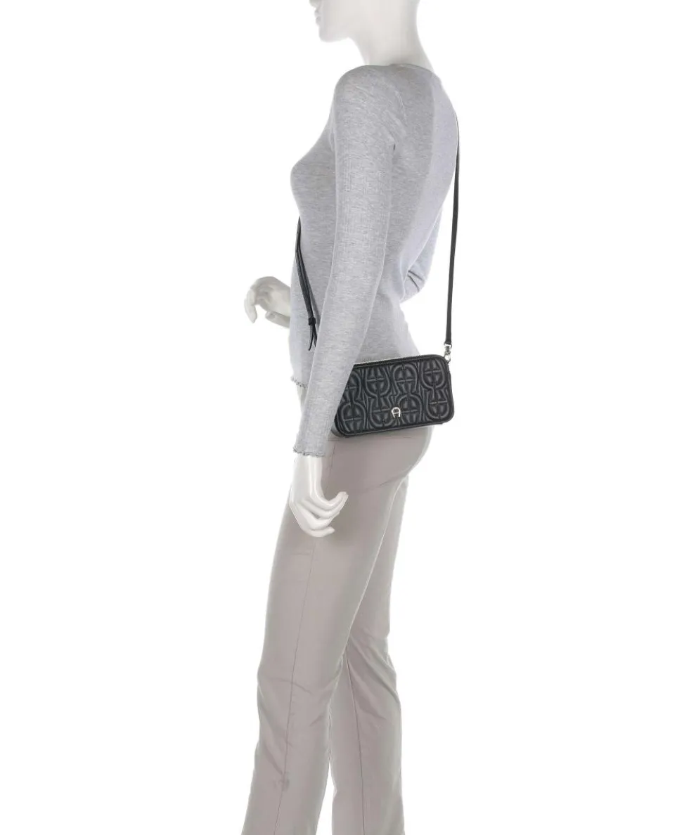 Diadora Phone bag embossed leather black