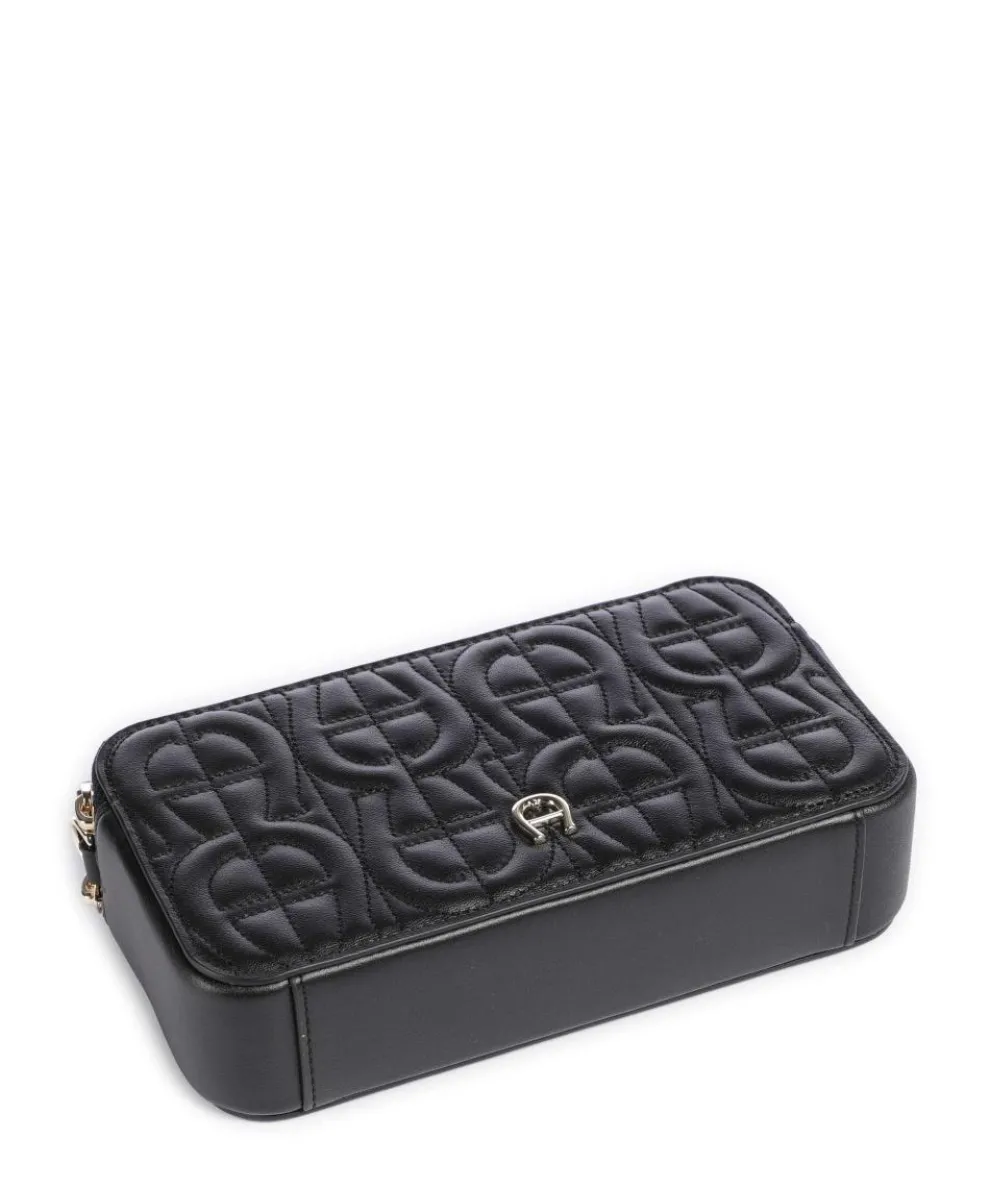 Diadora Phone bag embossed leather black