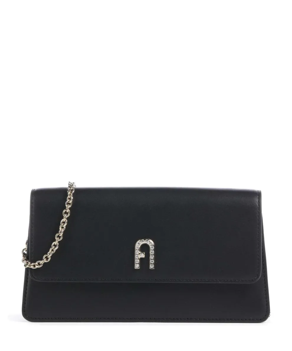 Diamante Mini Crossbody bag fine grain leather black