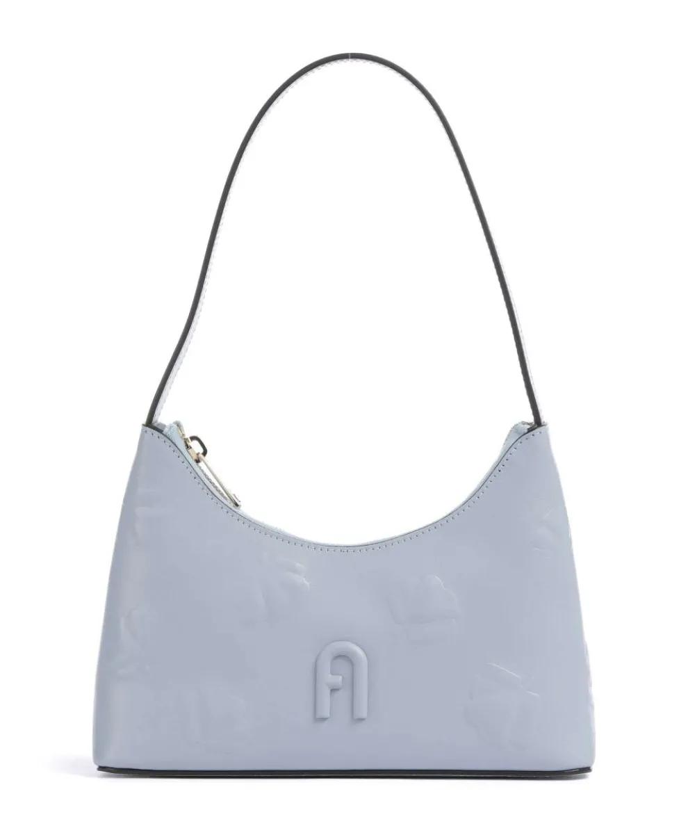 Diamante Mini Shoulder bag fine grain leather light blue