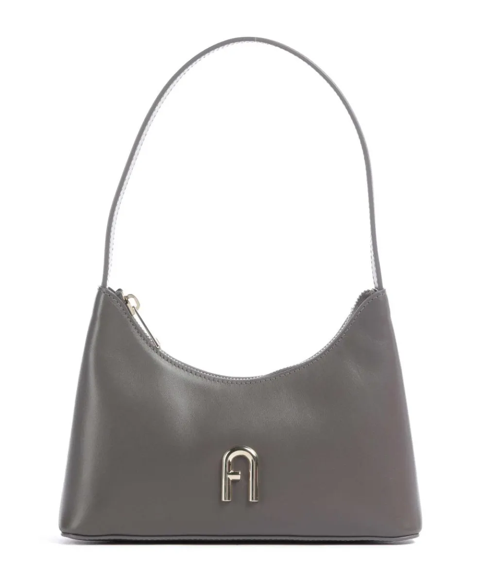 Diamante Mini Shoulder bag fine grain leather dark grey