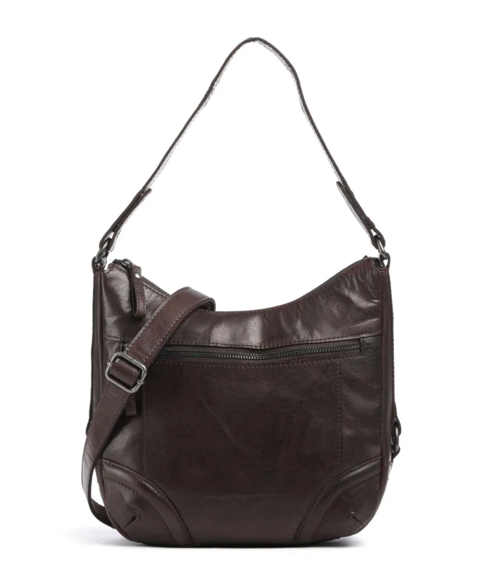 Bronco Candee Hobo bag fine grain leather dark brown